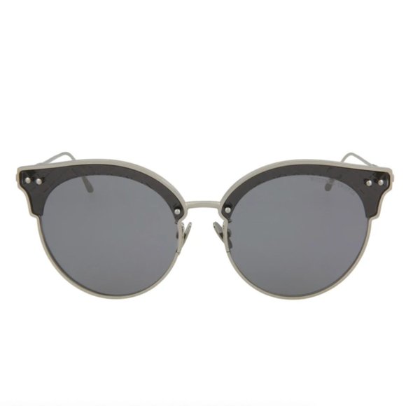 Bottega Veneta Women\'s Grey and Silver Metal Sunglasses!